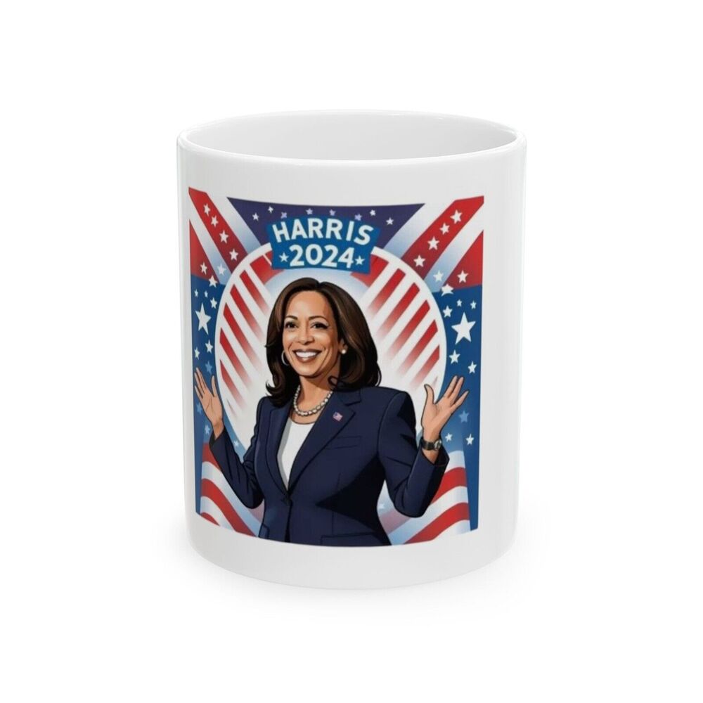 Kamala Harris 2024 President Mug - 11oz Ceramic Cup - Campaign Gift for Democrat